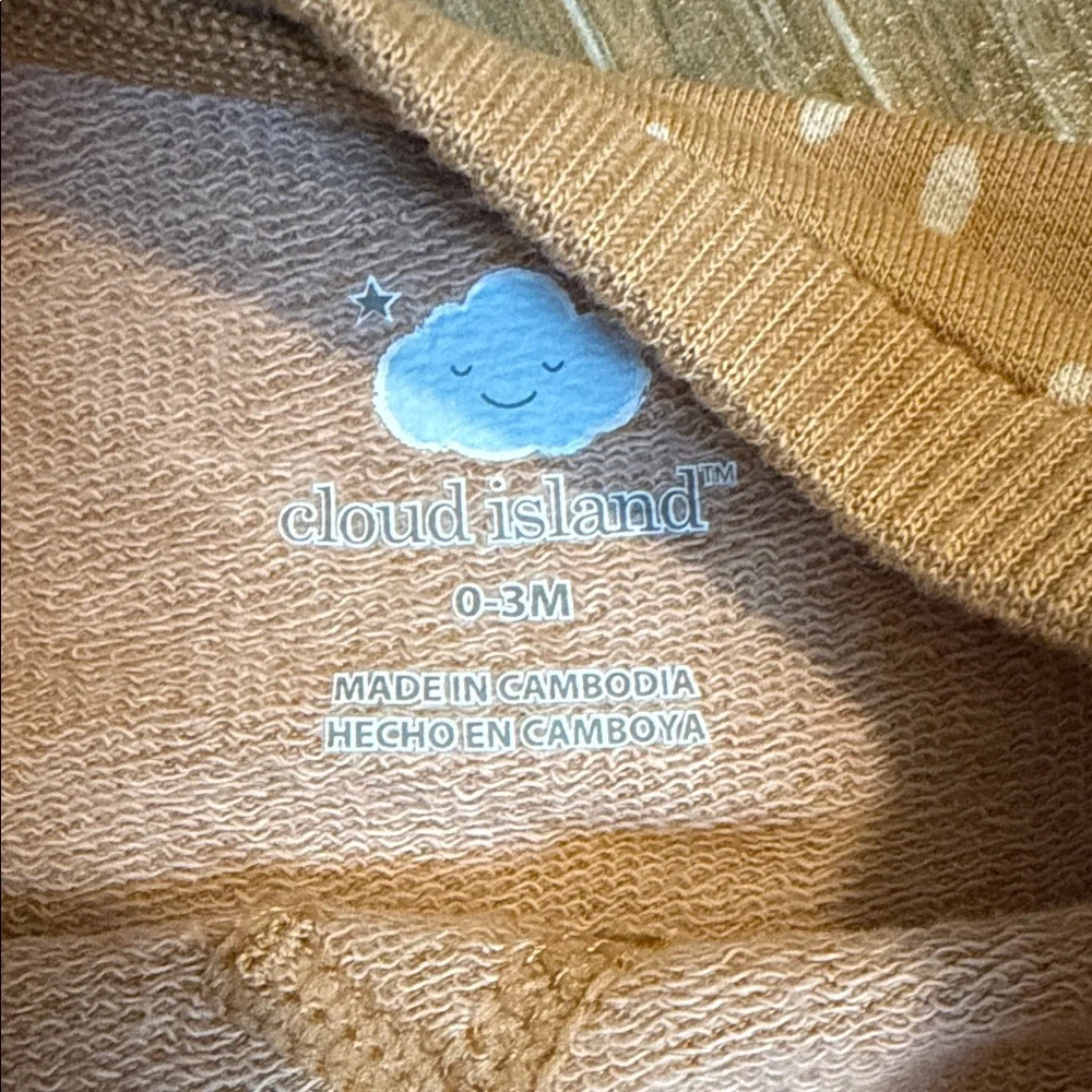 Cloud Island Baby Set in Tan and White NWT